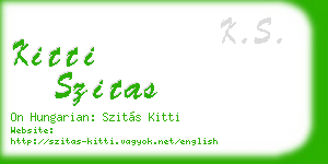 kitti szitas business card